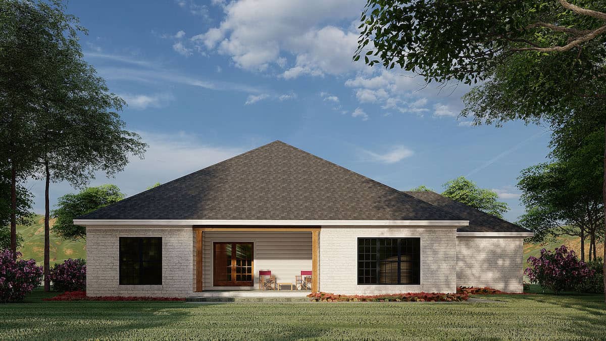 Rear View of this 3-Bedroom, 2095 Sq Ft Plan - 193-1183