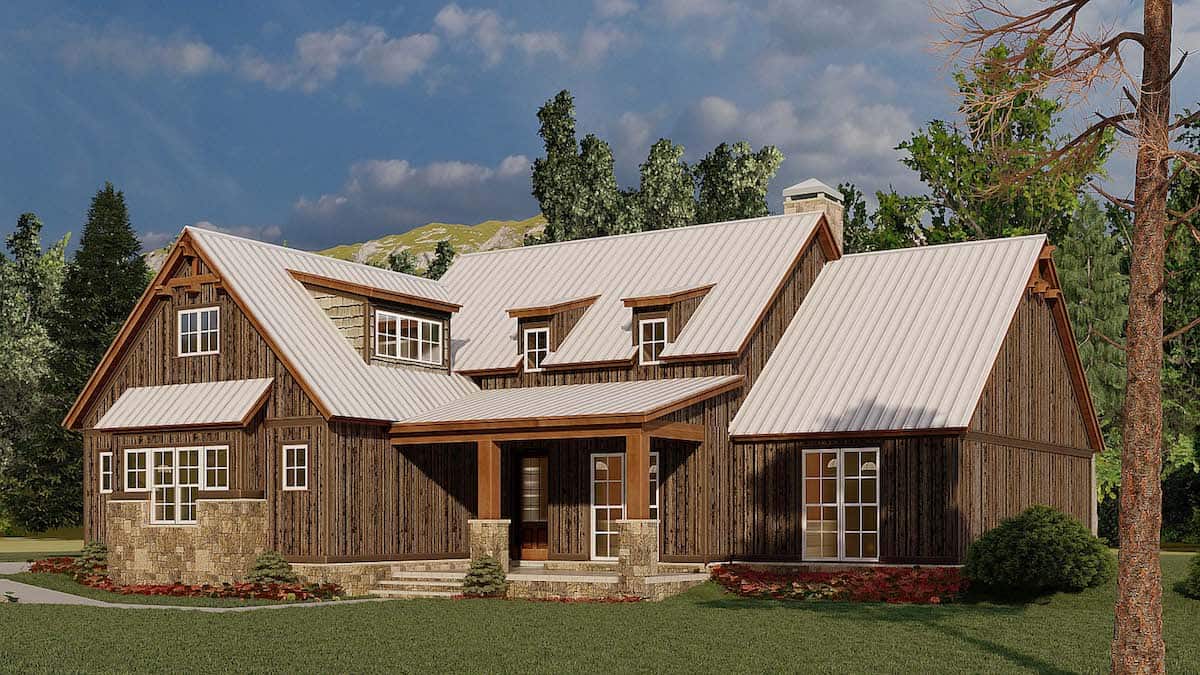 Right Side View of this 4-Bedroom, 2113 Sq Ft Plan - 193-1184