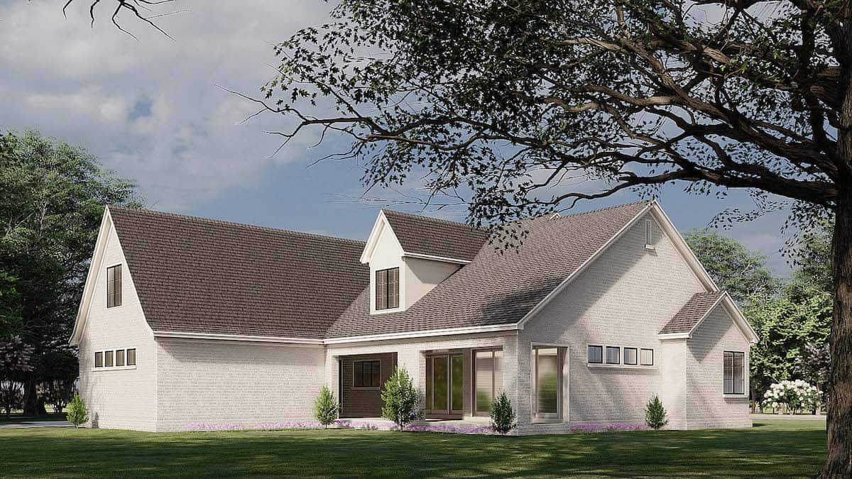 Rear View of this 3-Bedroom, 3121 Sq Ft Plan - 193-1187