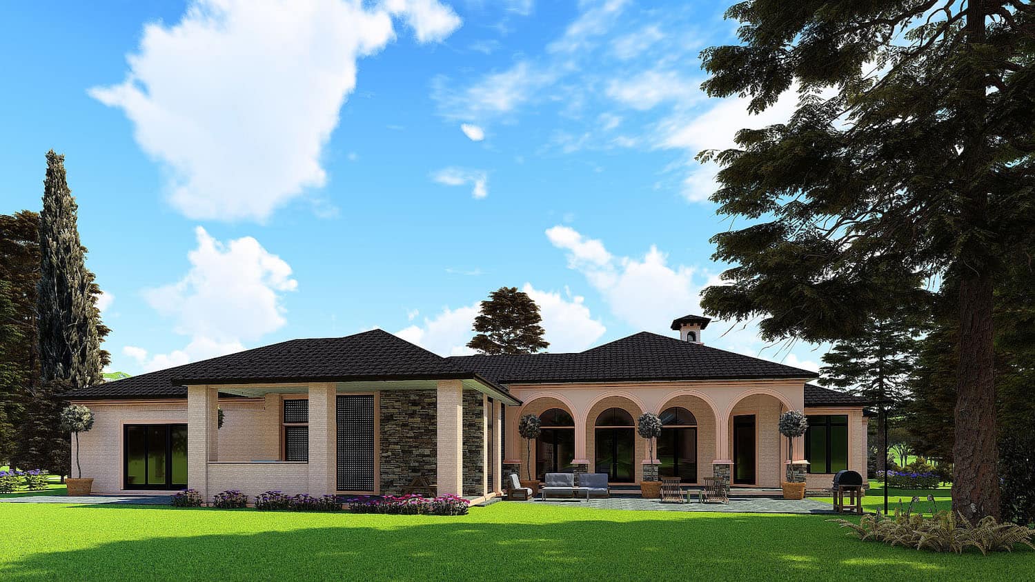 Rear View of this 3-Bedroom, 2765 Sq Ft Plan - 193-1190