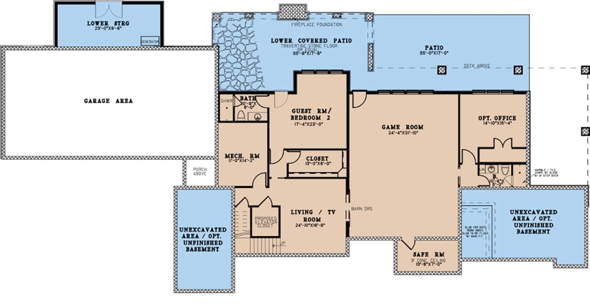 Basement of Southern Plan #193-1191