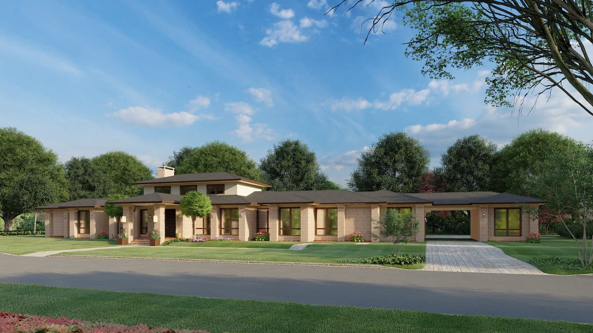 Front View of this 3-Bedroom, 3601 Sq Ft Plan - 193-1192