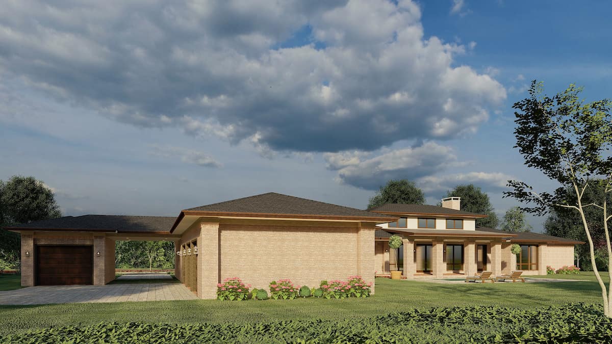 Rear View of this 3-Bedroom, 3601 Sq Ft Plan - 193-1192