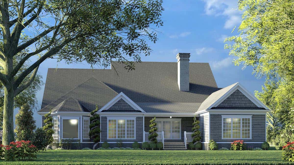Rear View of this 3-Bedroom, 2716 Sq Ft Plan - 193-1193