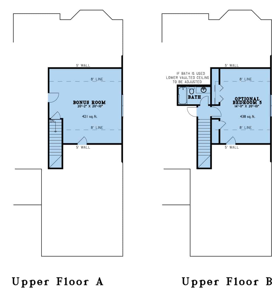 Bonus Room of Cottage Plan #193-1193