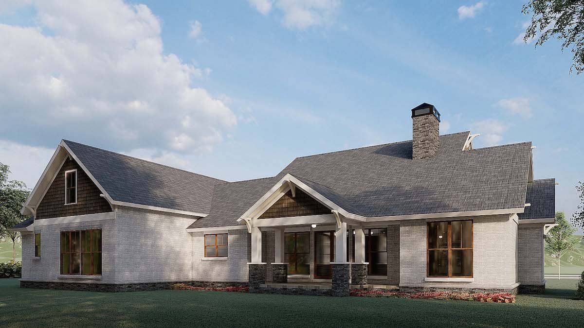 Rear View of this 3-Bedroom, 2351 Sq Ft Plan - 193-1196