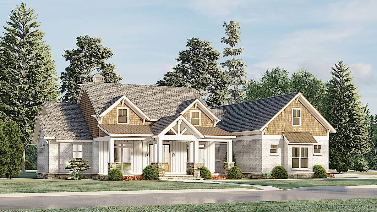 Left Side View of this 3-Bedroom, 2351 Sq Ft Plan - 193-1196