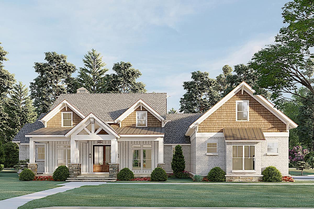 Front View of this 3-Bedroom, 2351 Sq Ft Plan - 193-1196