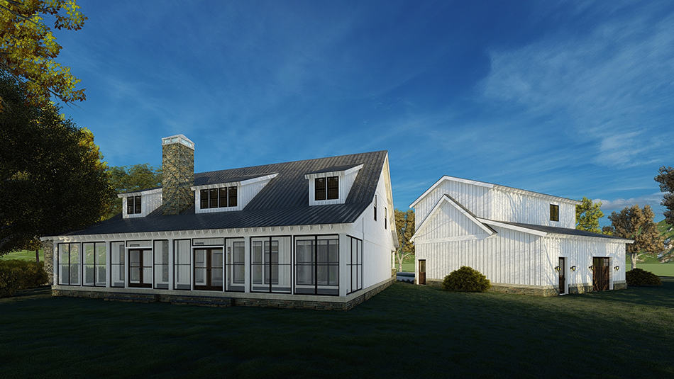 Rear View of this 4-Bedroom, 3889 Sq Ft Plan - 193-1201