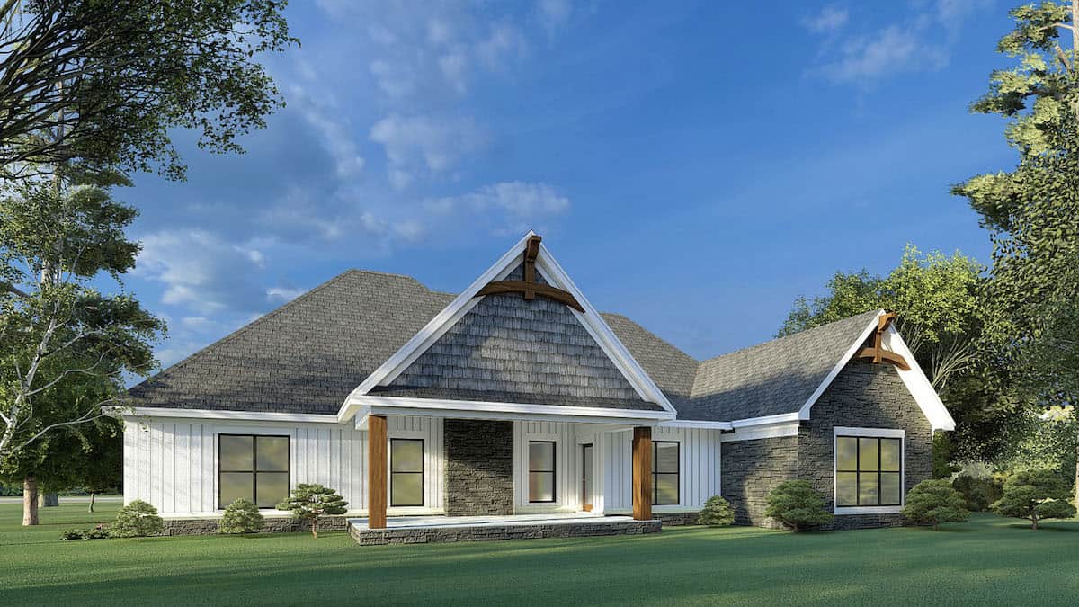 Rear View of this 3-Bedroom, 2085 Sq Ft Plan - 193-1202