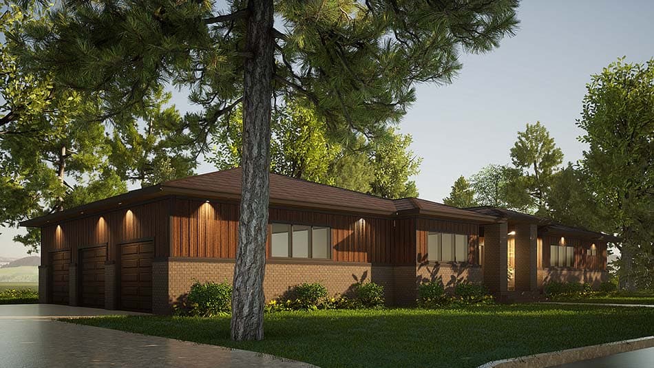 Left Side View of this 3-Bedroom, 2438 Sq Ft Plan - 193-1203