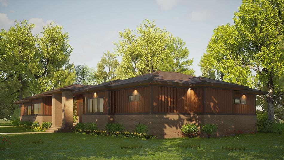 Right Side View of this 3-Bedroom, 2438 Sq Ft Plan - 193-1203