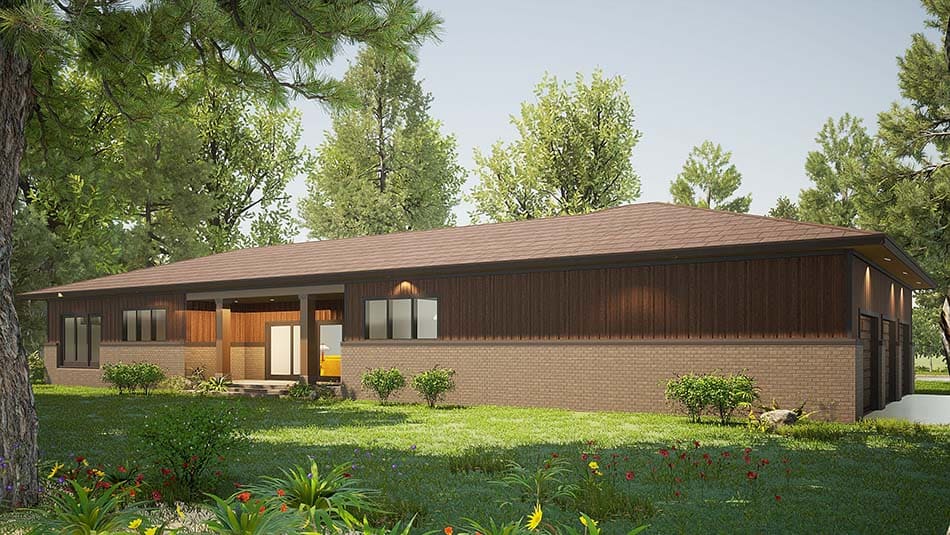 Rear View of this 3-Bedroom, 2438 Sq Ft Plan - 193-1203