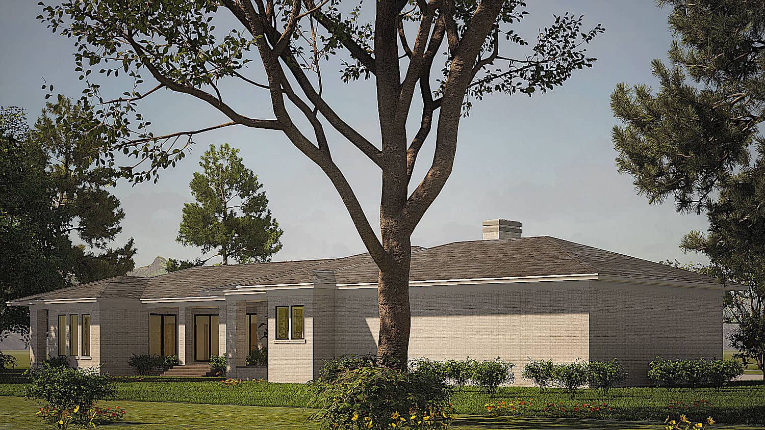 Rear View of this 4-Bedroom, 3092 Sq Ft Plan - 193-1204