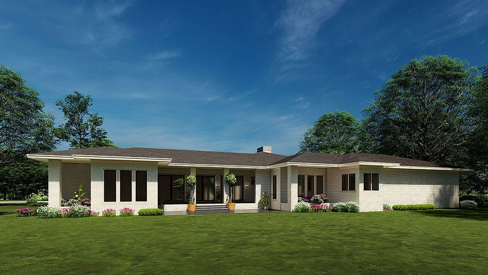 Rear View of this 4-Bedroom, 3092 Sq Ft Plan - 193-1204