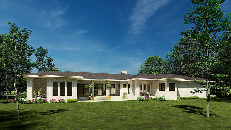 Rear View of this 4-Bedroom, 3092 Sq Ft Plan - 193-1204