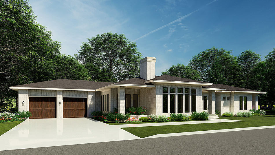 Prairie style house (ThePlanCollection: Plan #193-1204)