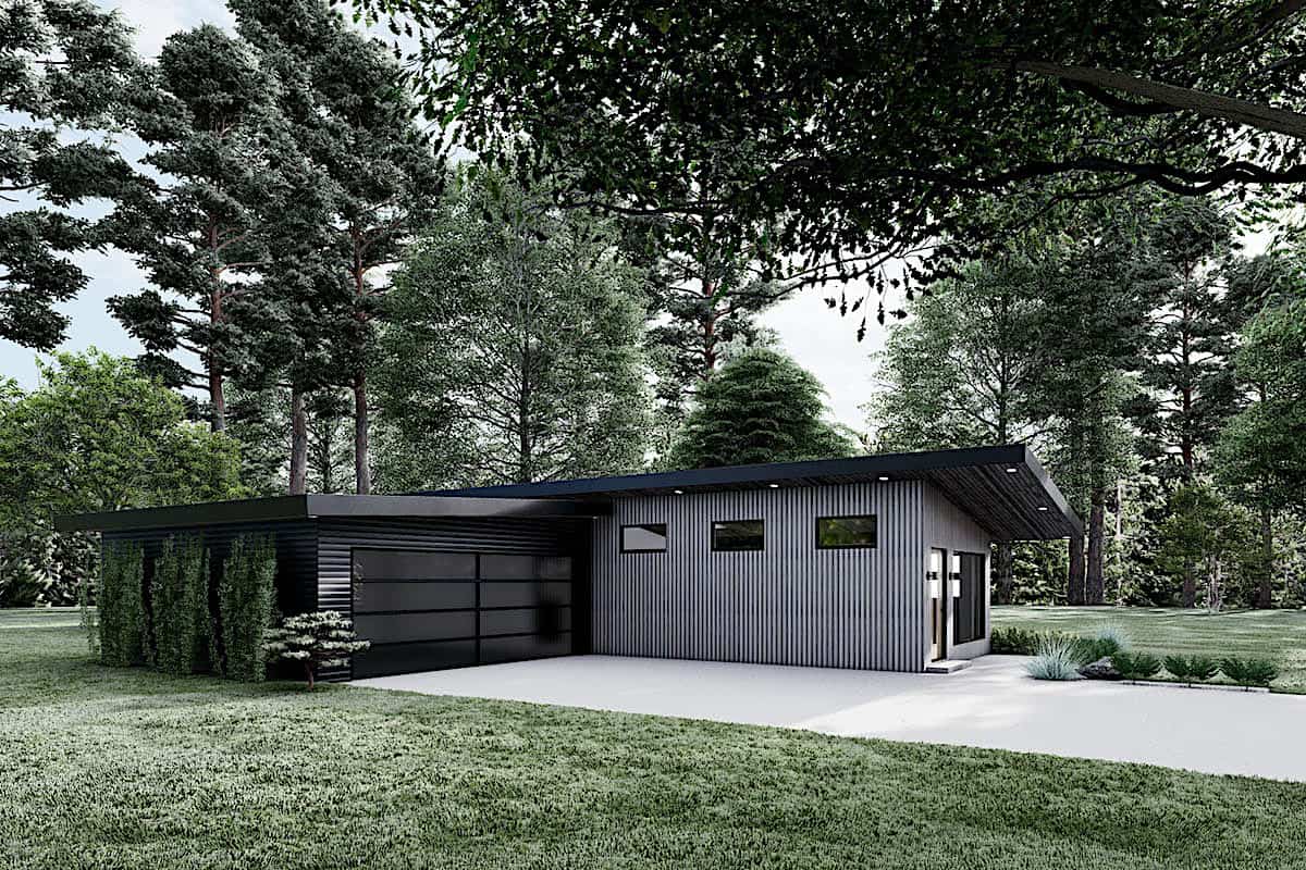 Left Side View of this 3-Bedroom, 1365 Sq Ft Plan - 193-1206