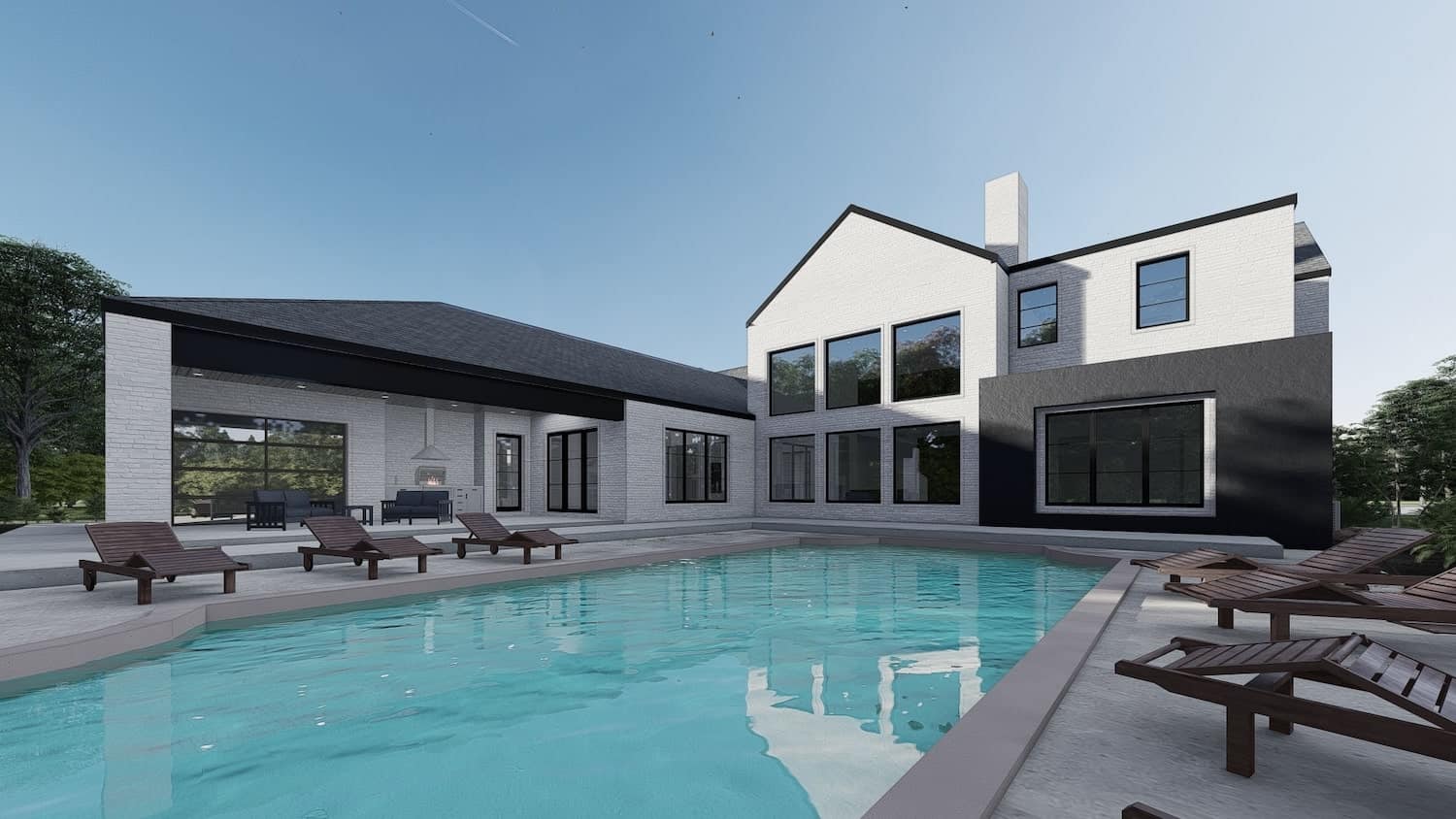 Rear View of this 5-Bedroom, 5293 Sq Ft Plan - 193-1207