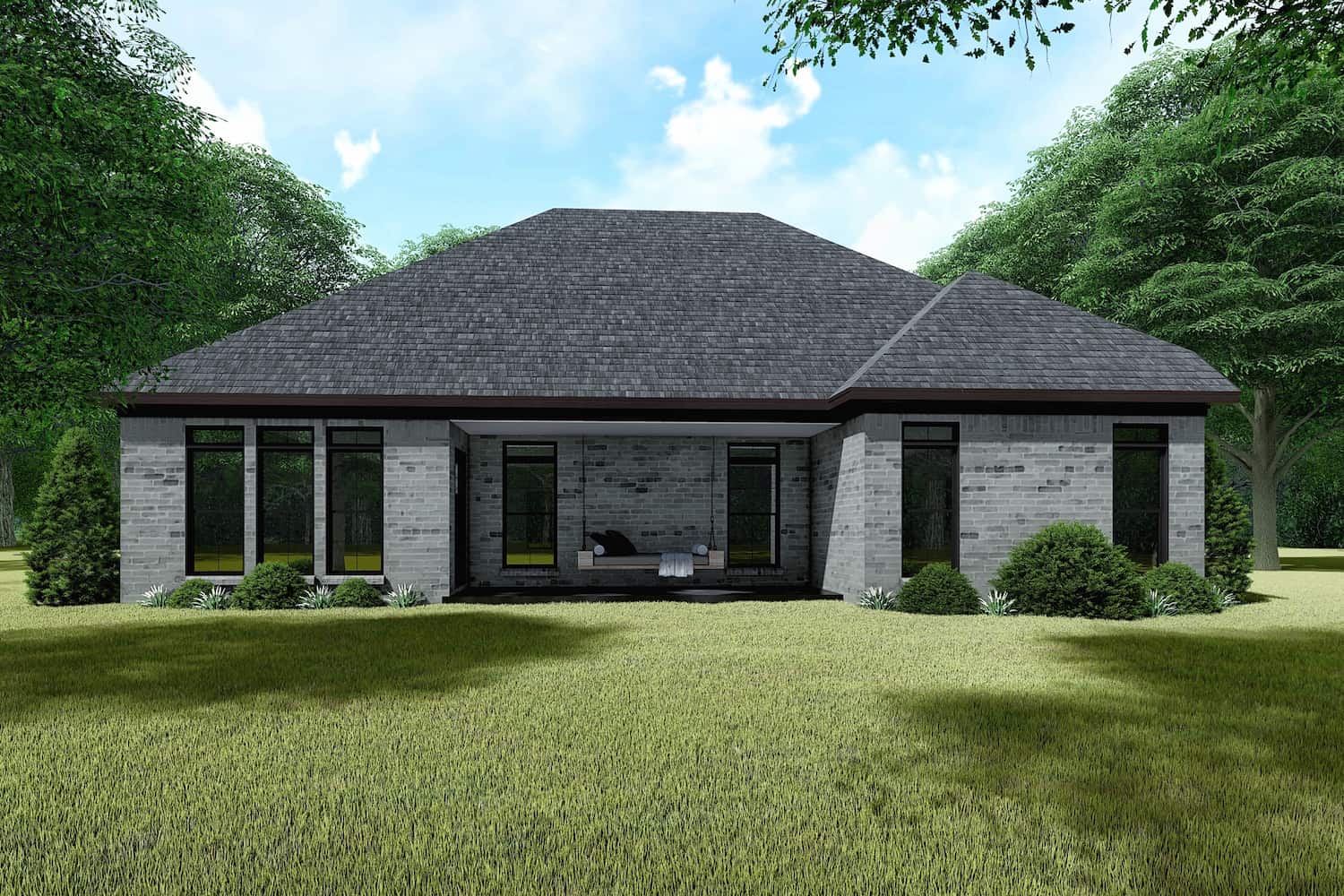 Rear View of this 3-Bedroom, 1775 Sq Ft Plan - 193-1208