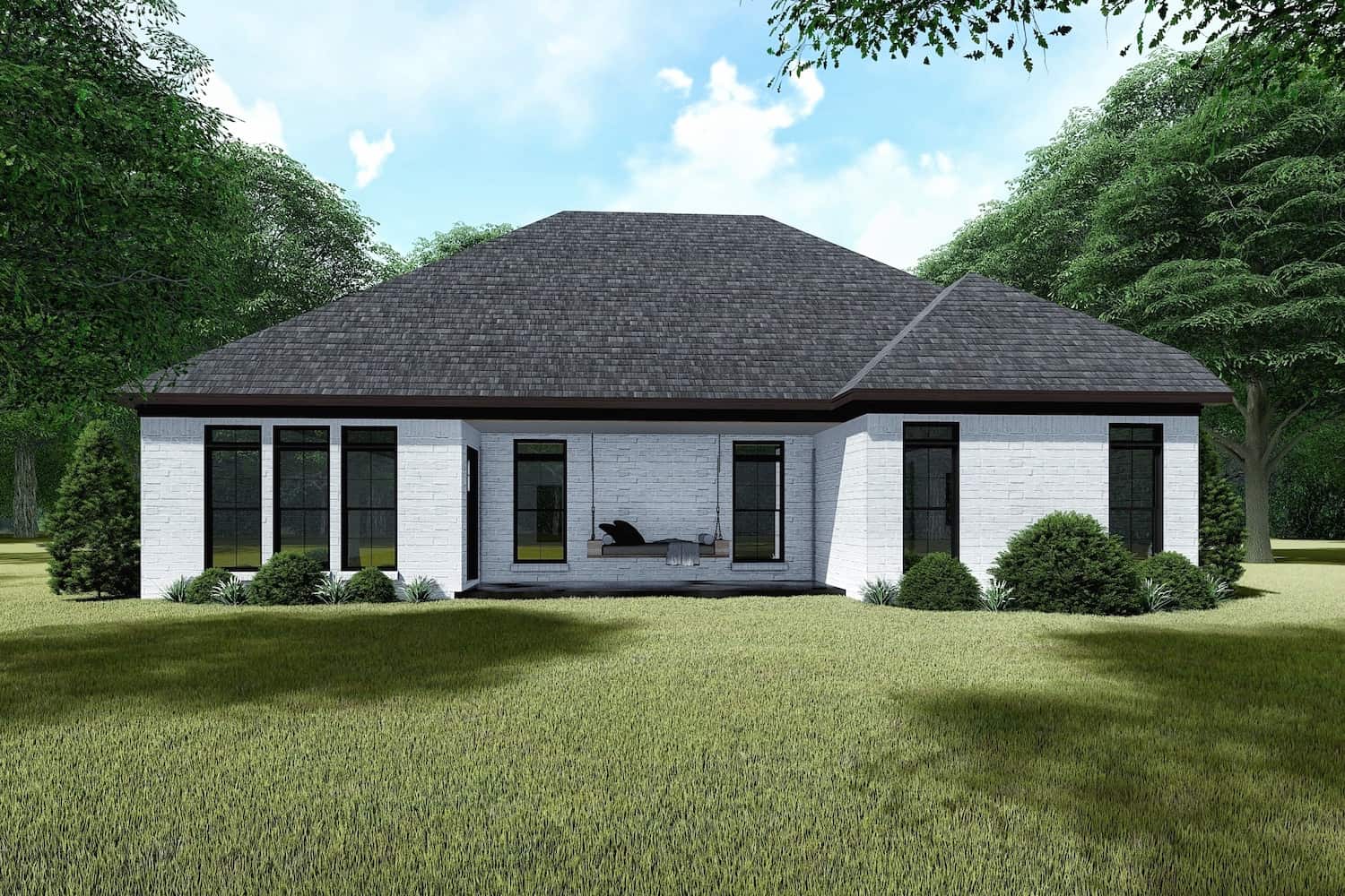 Rear View of this 3-Bedroom, 1775 Sq Ft Plan - 193-1208