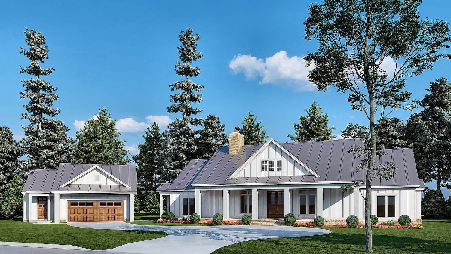 Modern Farmhouse home design (ThePlanCollection: Plan #193-1209)