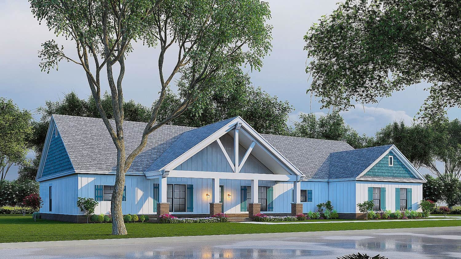 Left Side View of this 3-Bedroom, 3777 Sq Ft Plan - 193-1210