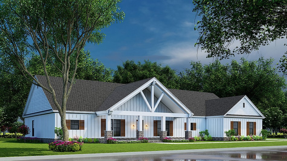 Front View of this 3-Bedroom, 3777 Sq Ft Plan - 193-1210