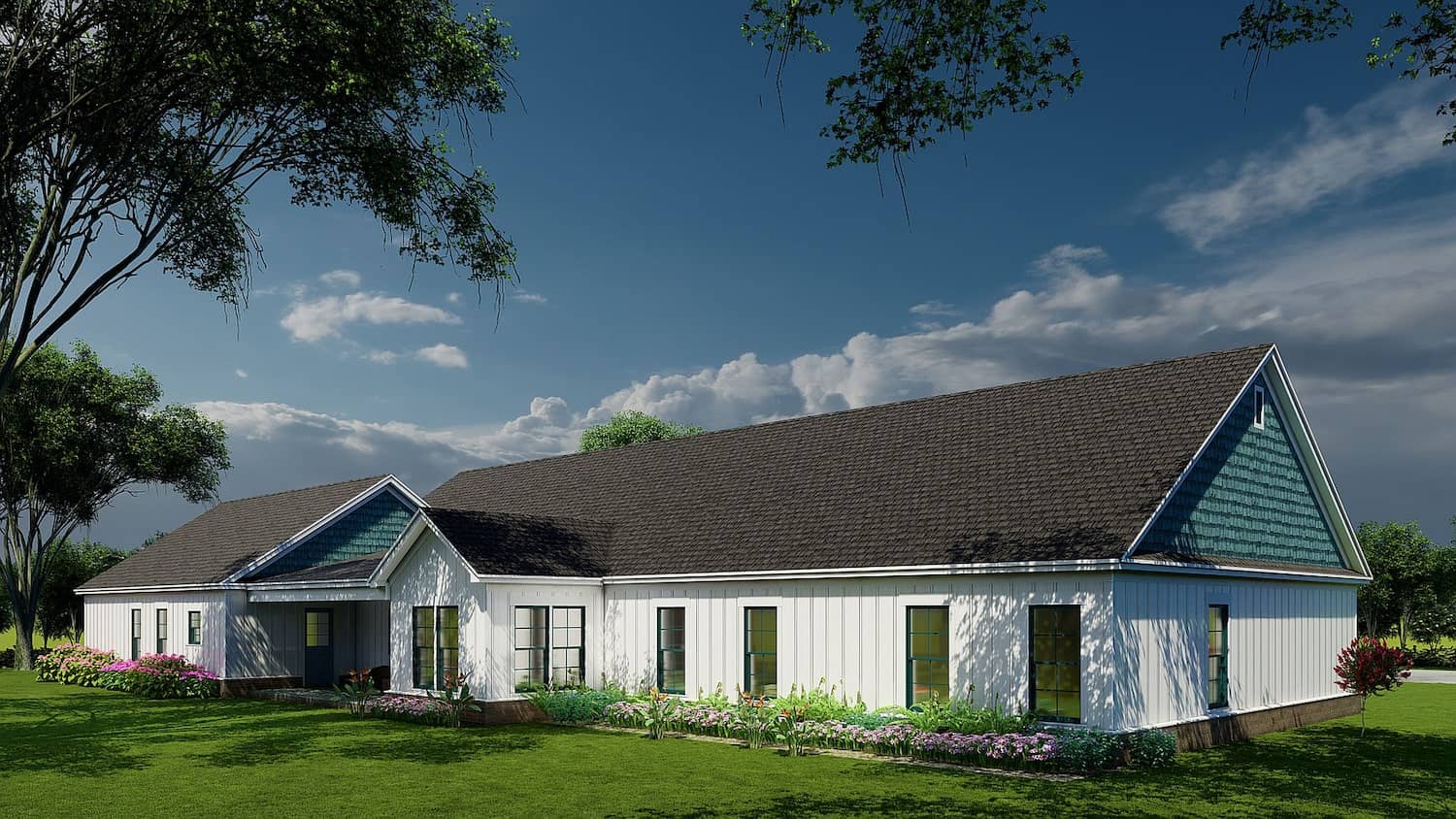 Rear View of this 3-Bedroom, 3777 Sq Ft Plan - 193-1210
