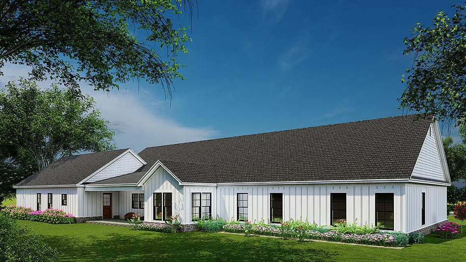 Rear View of this 3-Bedroom, 3777 Sq Ft Plan - 193-1210