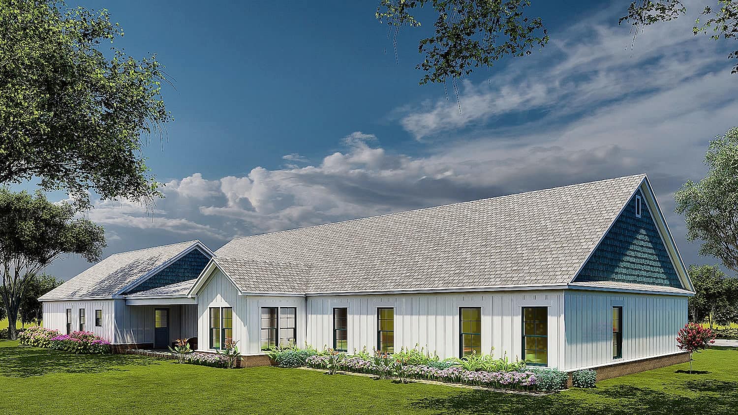 Rear View of this 3-Bedroom, 3777 Sq Ft Plan - 193-1210