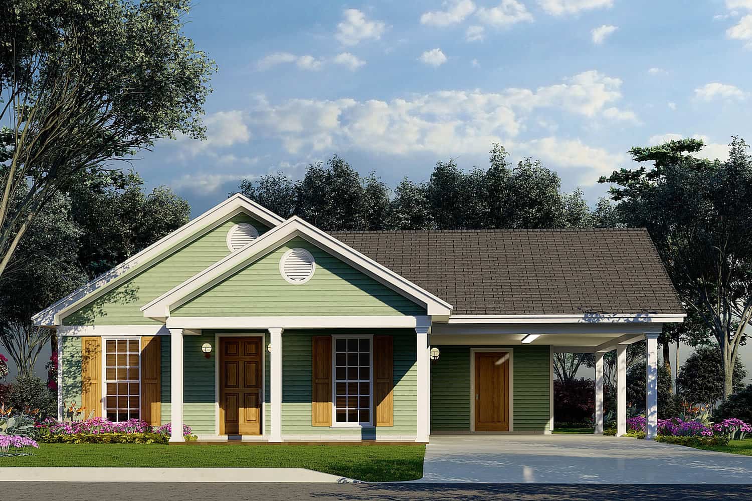 Cottage style house (ThePlanCollection: Plan #193-1212)