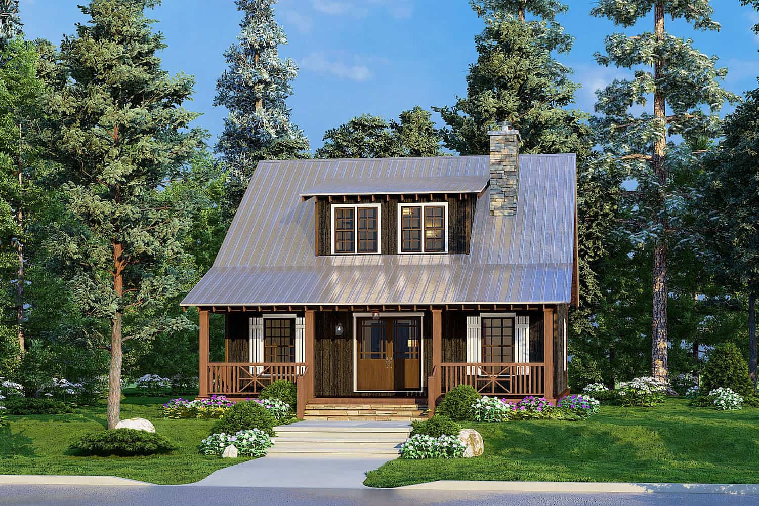 Cottage style home design (ThePlanCollection: Plan #193-1213)