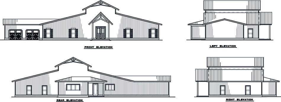 Home Plan Front Elevation of this 5-Bedroom,3246 Sq Ft Plan -193-1217