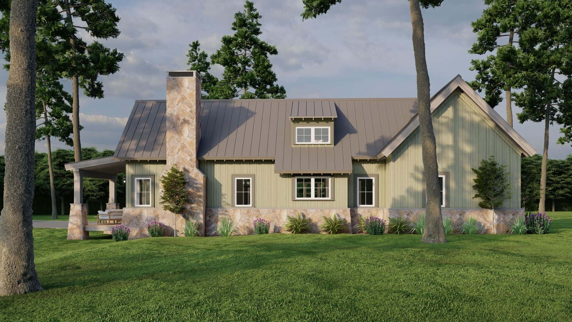 Rear View of this 1-Bedroom,1008 Sq Ft Plan -193-1218