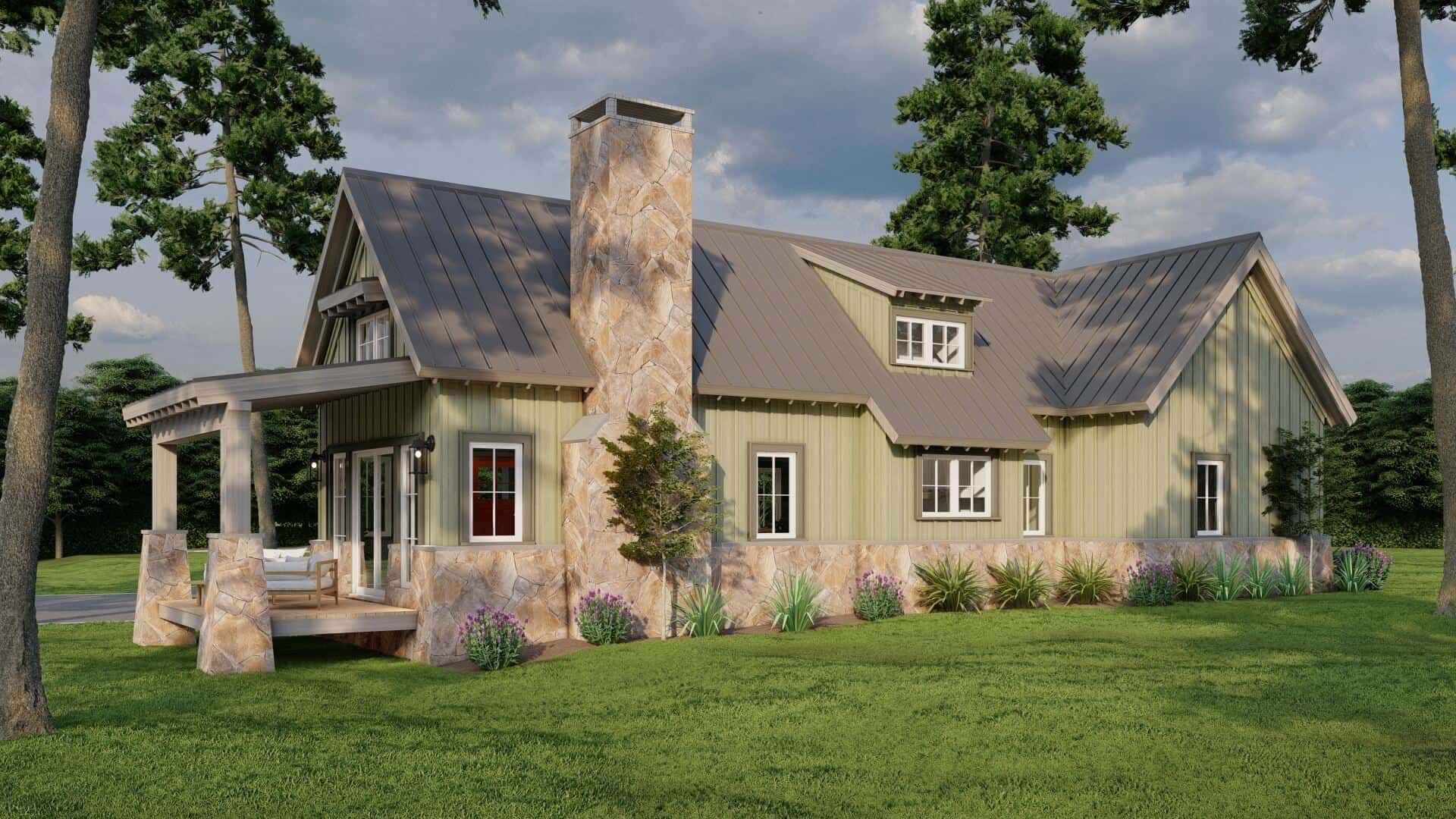 Rear View of this 1-Bedroom,1008 Sq Ft Plan -193-1218