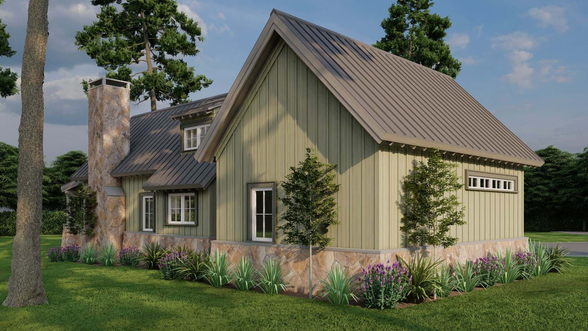 Rear View of this 1-Bedroom,1008 Sq Ft Plan -193-1218