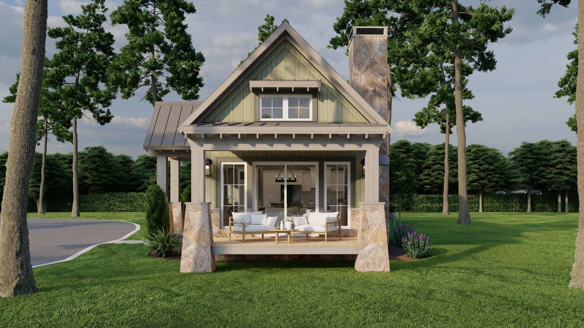 Right Side View of this 1-Bedroom,1008 Sq Ft Plan -193-1218