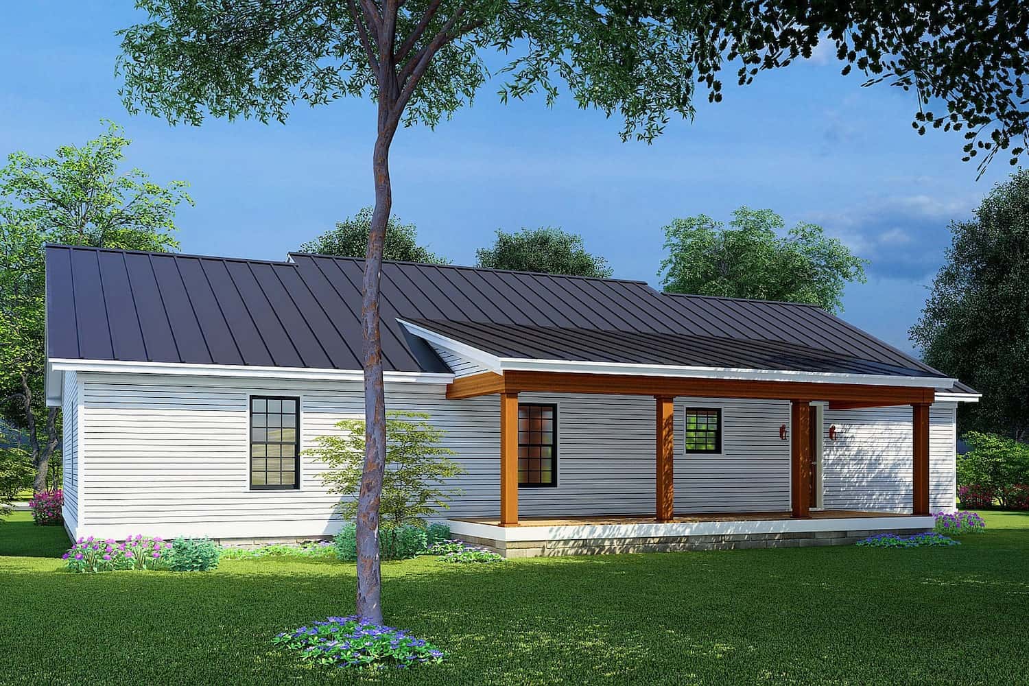 Rear View of this 3-Bedroom, 1856 Sq Ft Plan - 193-1222