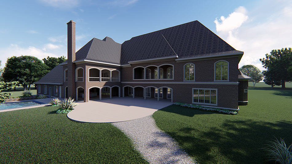 Rear View of this 0-Bedroom, Sq Ft Plan - 193-1223