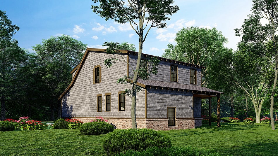 Rear View of this 3-Bedroom, 2013 Sq Ft Plan - 193-1227