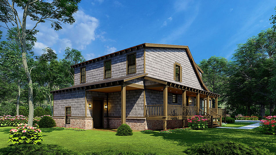 Rear View of this 3-Bedroom, 2013 Sq Ft Plan - 193-1227