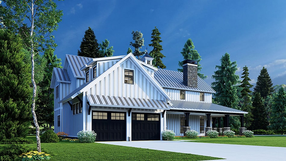 Side View of this 3-Bedroom, 3014 Sq Ft Plan - 193-1228