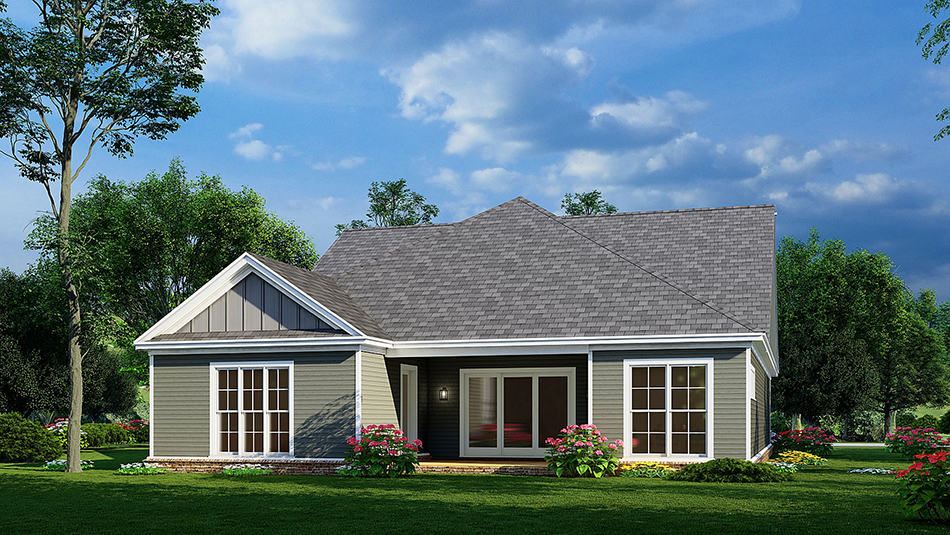 Rear View of this 3-Bedroom, 1591 Sq Ft Plan - 193-1230