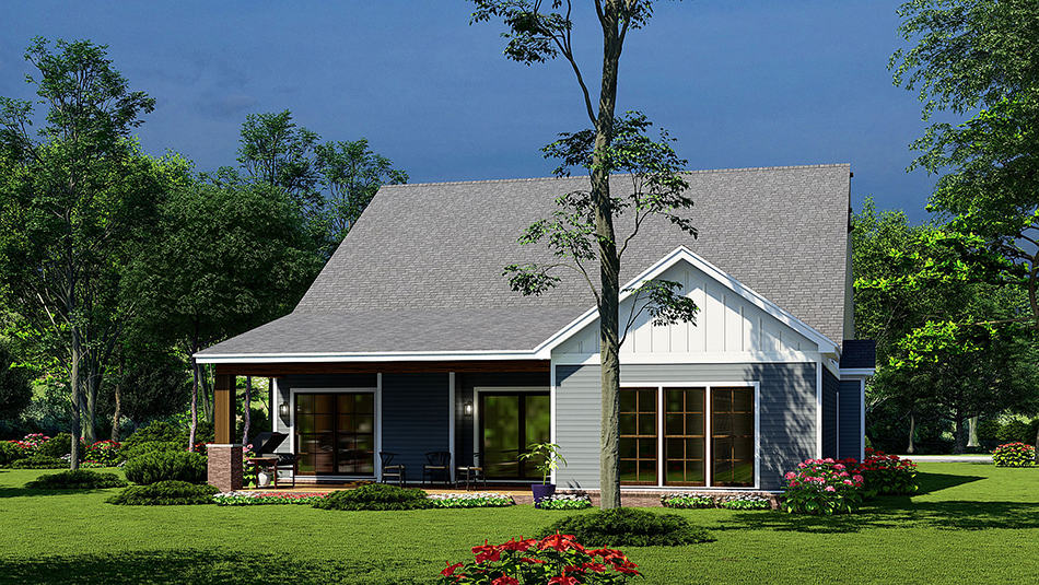 Rear View of this 3-Bedroom, 1626 Sq Ft Plan - 193-1231
