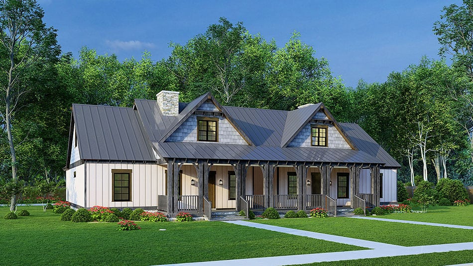 Left Side View of this 2-Bedroom, 1292 Sq Ft Plan - 193-1232