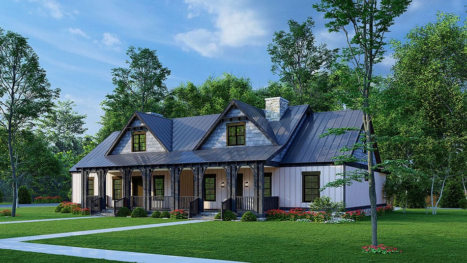 Right Side View of this 2-Bedroom, 1292 Sq Ft Plan - 193-1232