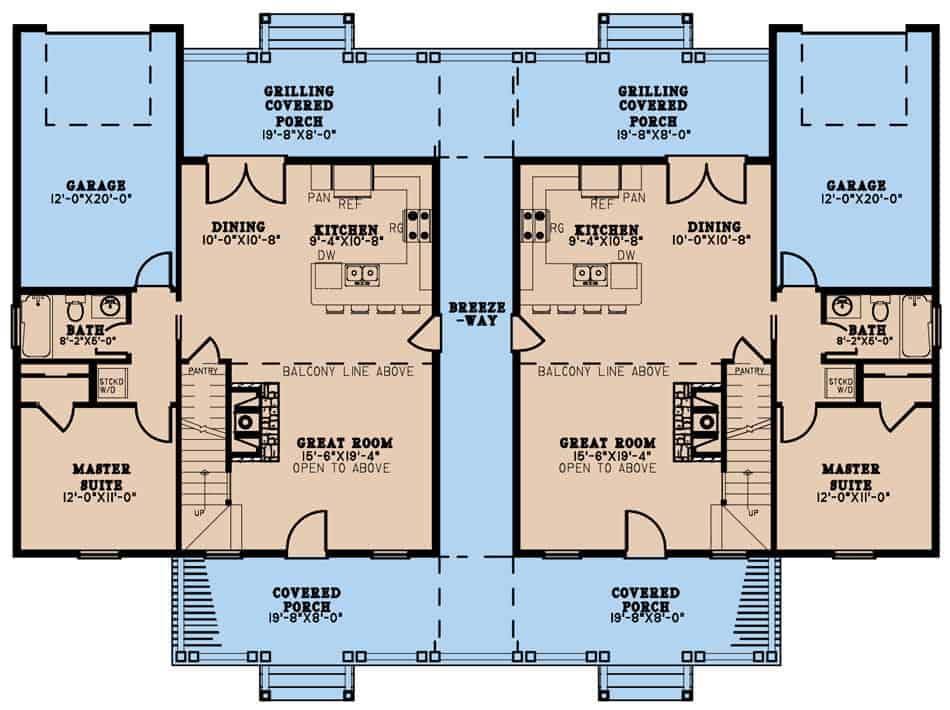 Main Level of Farmhouse Plan #193-1232