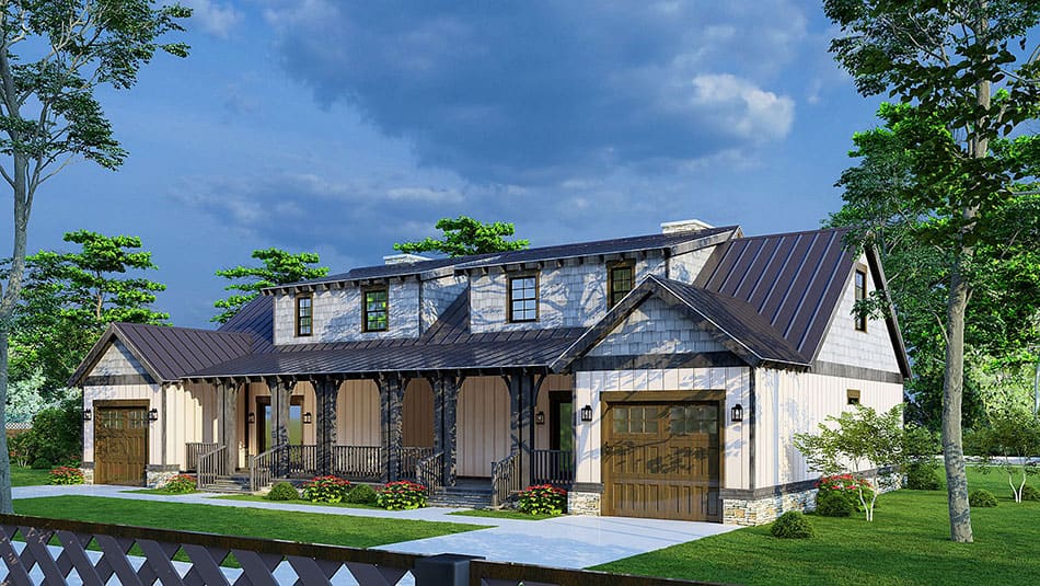 Rear View of this 2-Bedroom, 1292 Sq Ft Plan - 193-1232