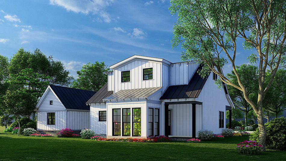 Rear View of this 2-Bedroom, 1649 Sq Ft Plan - 193-1235